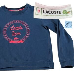 Lacoste Team Crest Sweatshirt Kids Sz 8